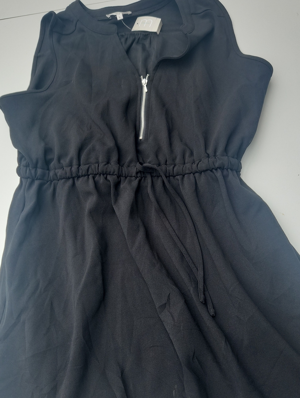Maurices Black Sleeveless Drawstring Kids Dress with Front Zip